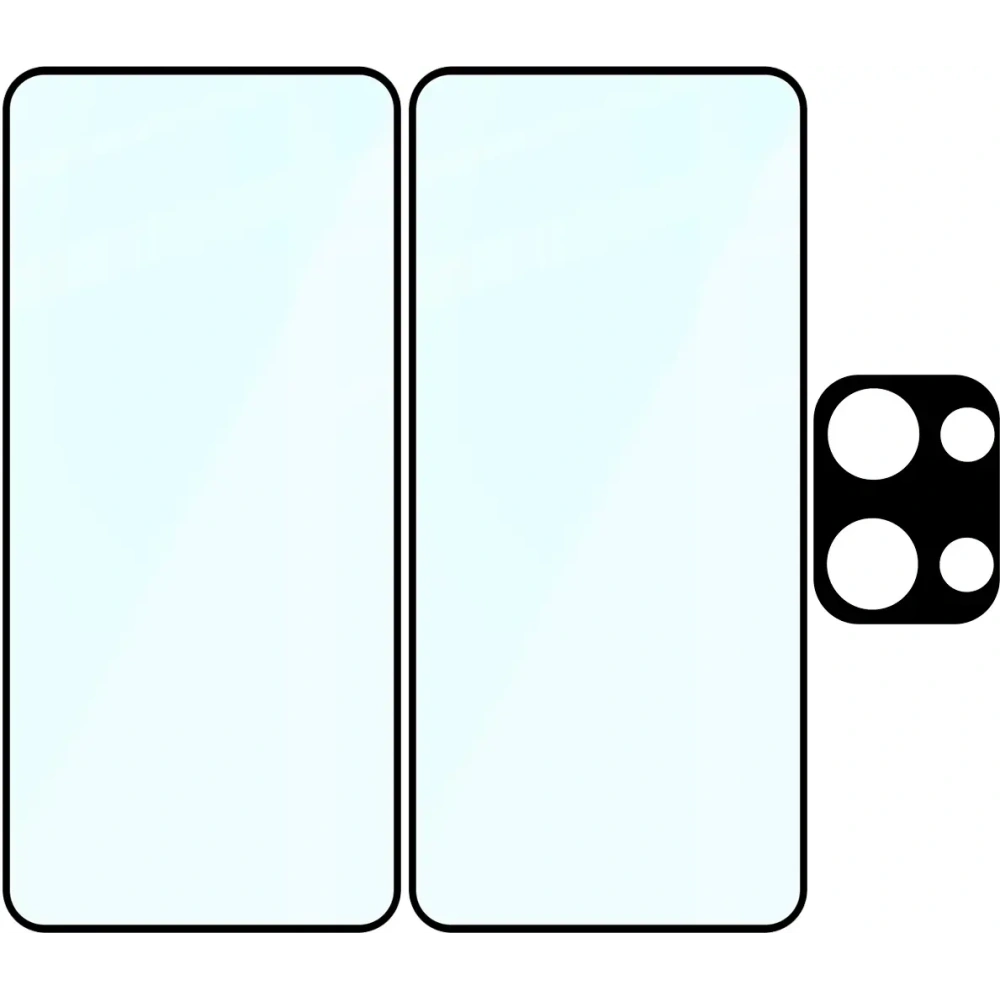 2x szkło na ekran + 1x szkło na aparat Bizon Edge 2 Pack do Oppo Reno13