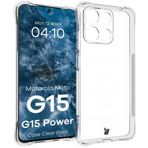 Kup Etui + 2x szkło na ekran Bizon Case Clear Pack do Motorola Moto G15 / G15 Power - BIZ9439 - {ean13} - Sklep Home Screen
