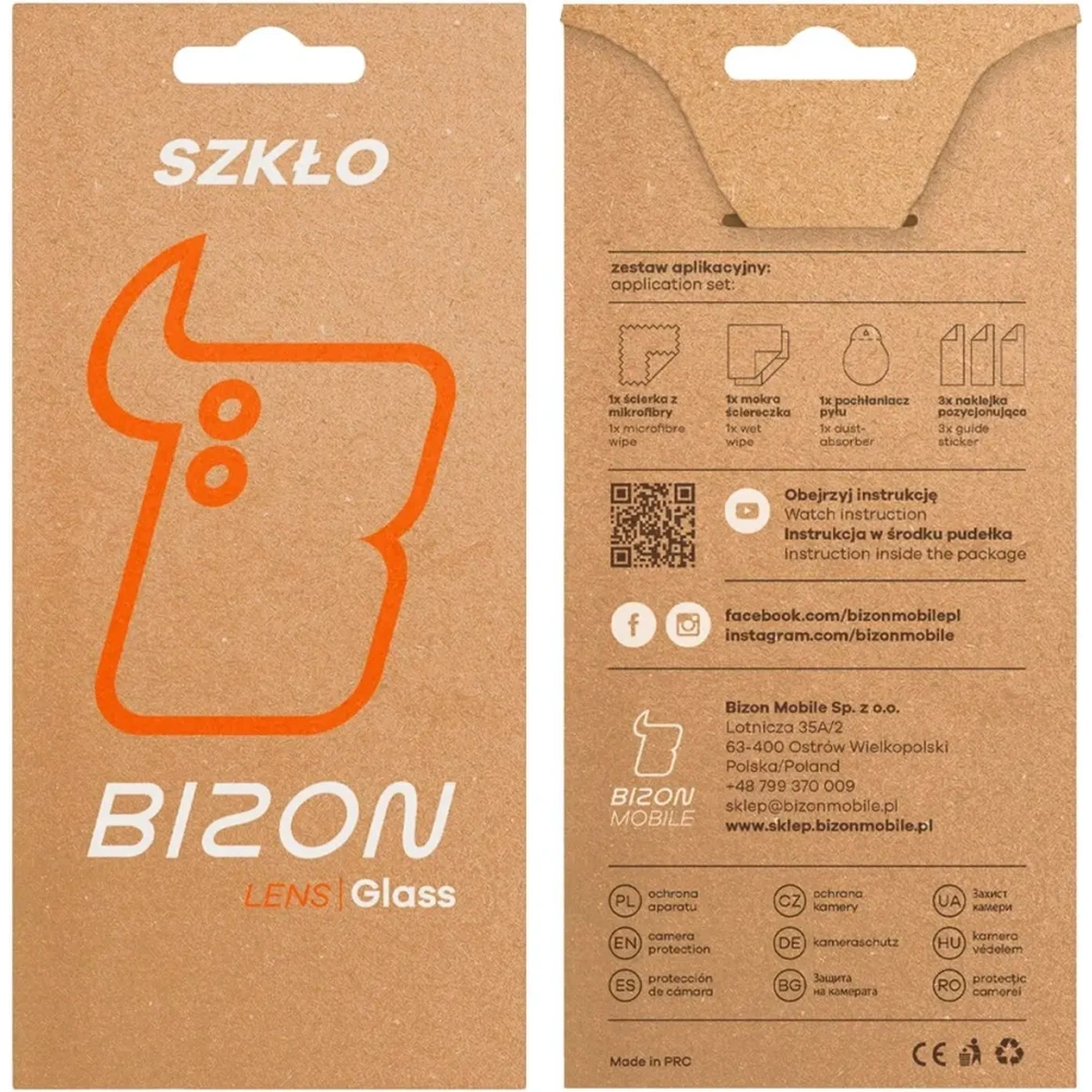 Szkło na aparat Bizon Glass Snap Lens do Honor 400 Pro czarna ramka