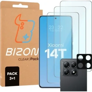 Kup 3x szkło na ekran + 1x szkło na aparat Bizon Glass Clear 2 Pack do Xiaomi 14T - BIZ9448 - {ean13} - Sklep Home Screen