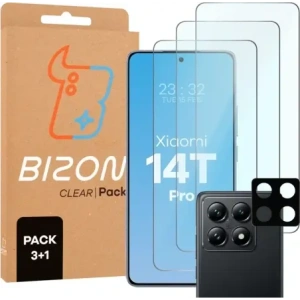 Kup 3x szkło na ekran + 1x szkło na aparat Bizon Glass Clear 2 Pack do Xiaomi 14T Pro - BIZ9449 - {ean13} - Sklep Home Screen