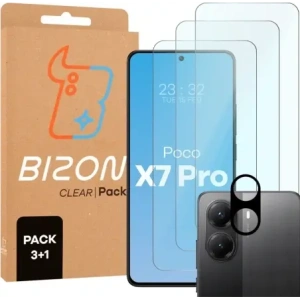 Kup Bizon Glass Clear 2 Pachete 3x sticlă temperată + 1x protecție lentilă Xiaomi POCO X7 Pro - BIZ9450 - {ean13} - Sklep Home Screen