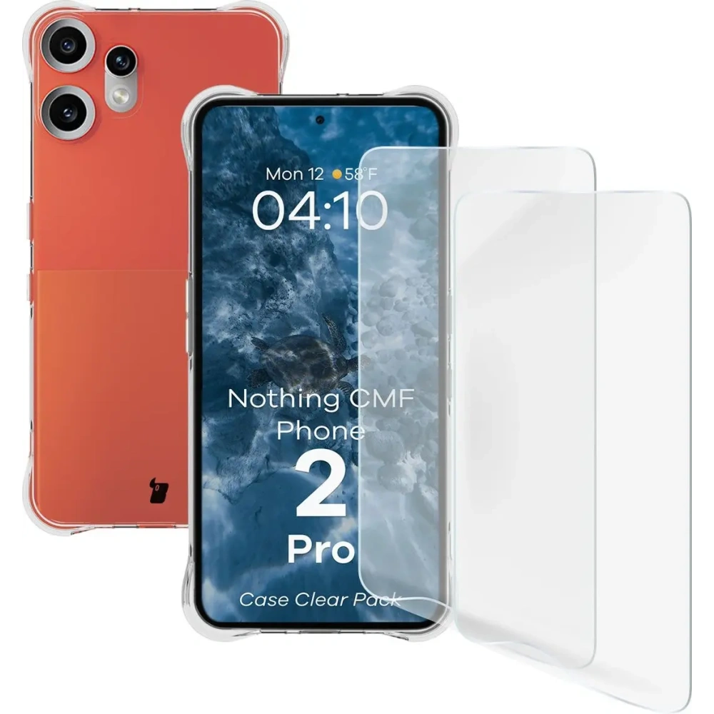Etui + 2x folia na ekran Bizon Case Clear Pack do Nothing CMF Phone 2 Pro