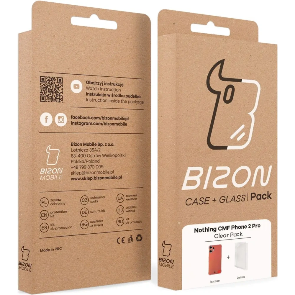 Etui + 2x folia na ekran Bizon Case Clear Pack do Nothing CMF Phone 2 Pro