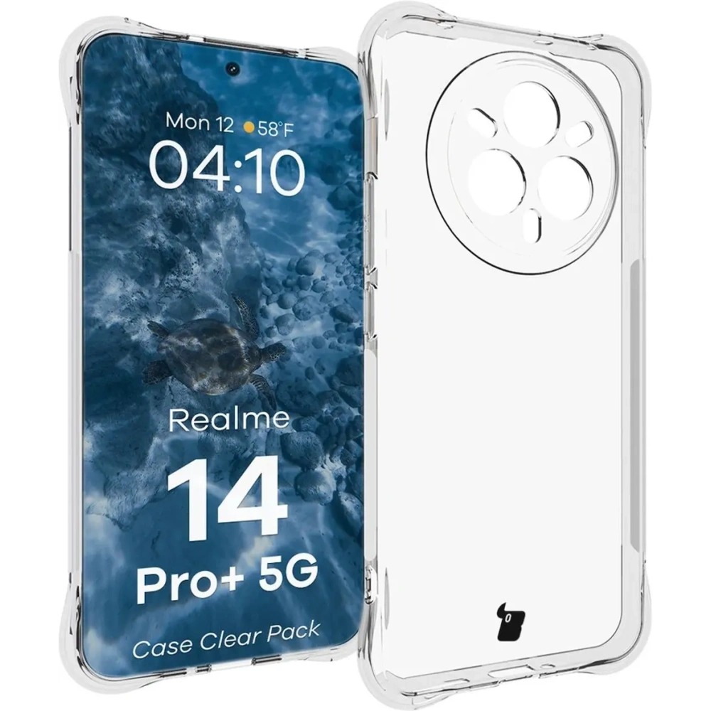 Etui + 2x folia na ekran Bizon Case Clear Pack do Realme 14 Pro+ Plus 5G