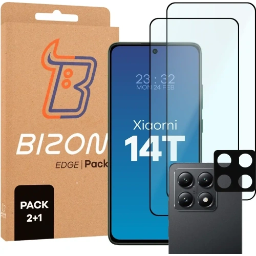 Kup 2x szkło na ekran + 1x szkło na aparat Bizon Edge 2 Pack do Xiaomi 14T - BIZ9459 - {ean13} - Sklep Home Screen