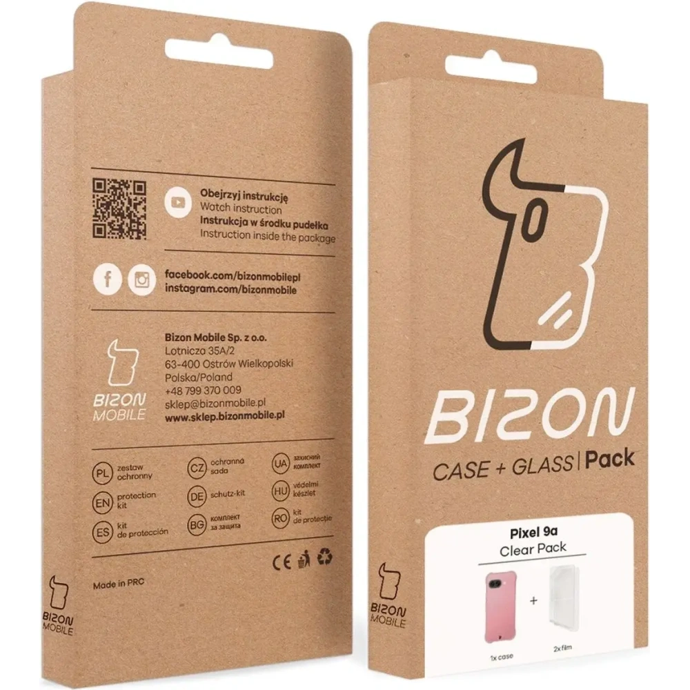 Etui + 2x folia na ekran Bizon Case Clear Pack do Google Pixel 9a