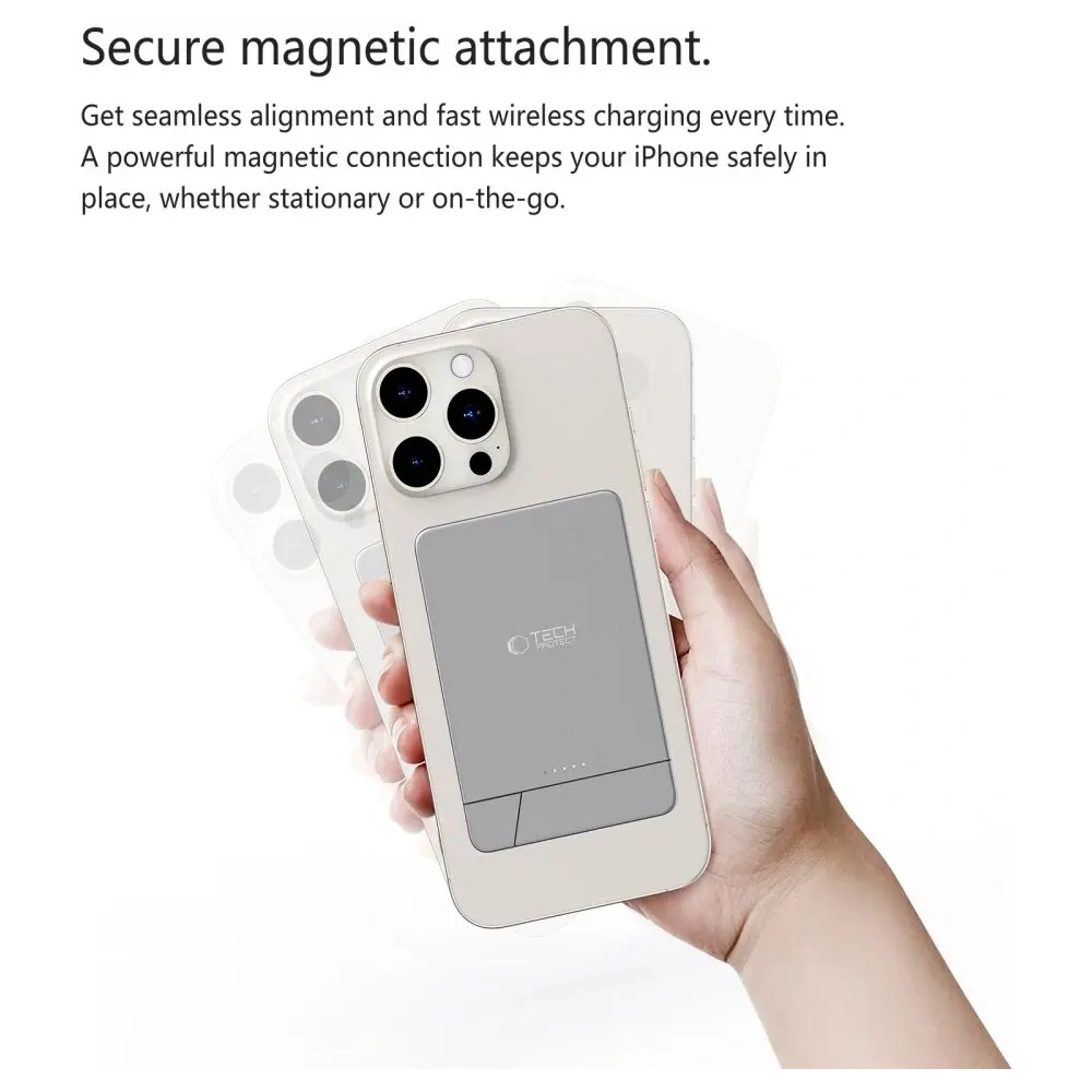 Powerbank bezprzewodowy Tech-Protect PB14 LifeMag MagSafe Power Bank 5000mah Space Grey