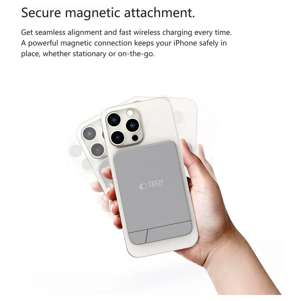 Powerbank bezprzewodowy Tech-Protect PB15 LifeMag Magsafe Power Bank 10000mah Space Grey
