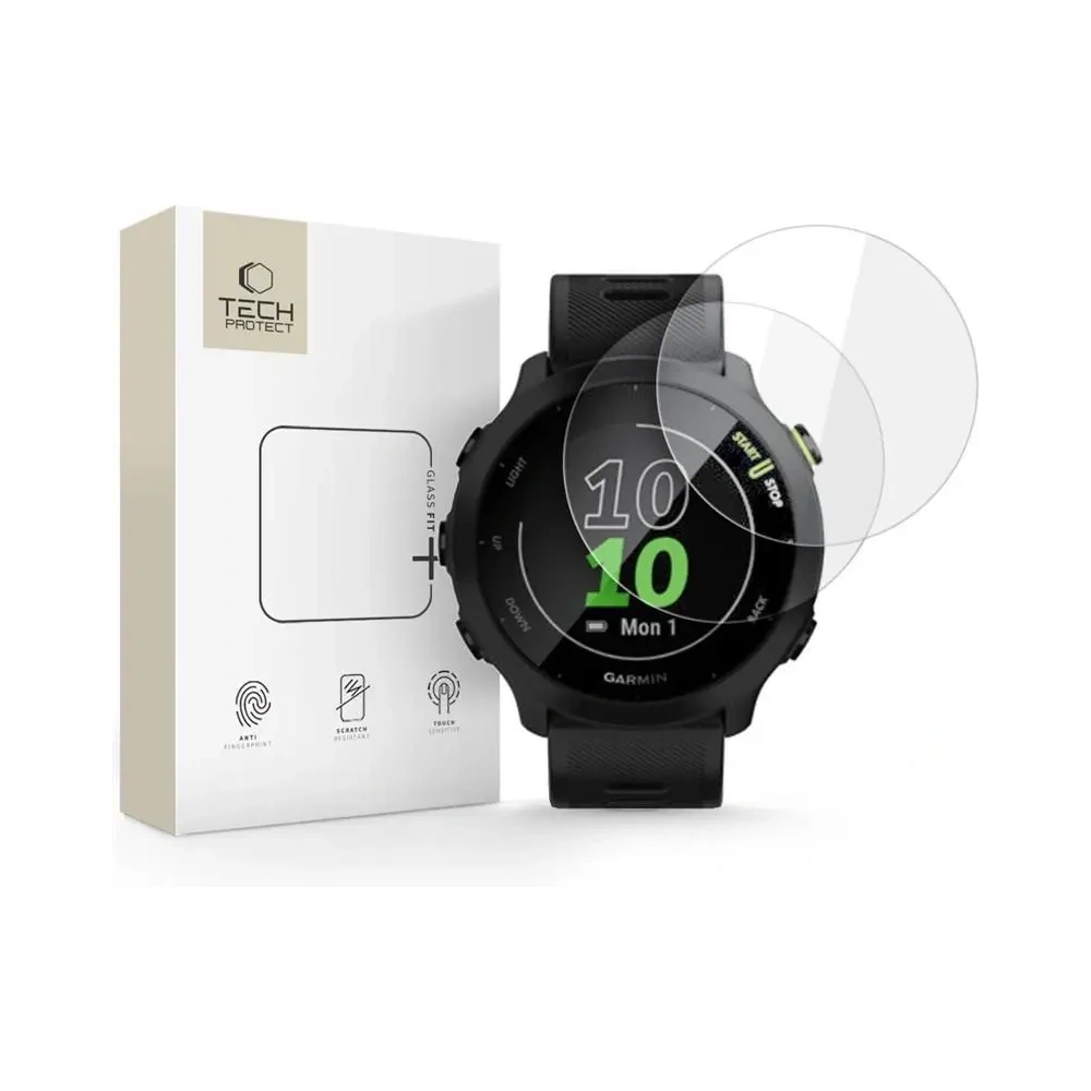 Szkło hartowane Tech-Protect Glass Fit+ Garmin Forerunner 55 Clear [2 PACK]