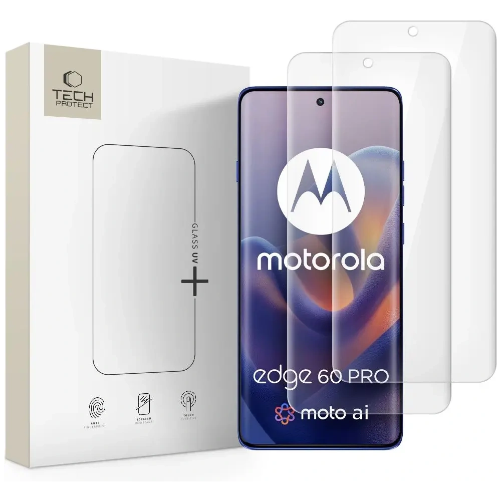 Szkło hartowane Tech-Protect Glass UV+ Motorola Edge 60 Pro Clear [2 PACK]