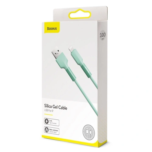 Kup Kabel Lightning USB Baseus Silika Gel, 2.4A, 1m (zelený) - BSU1540GRN - {ean13} - Sklep Home Screen