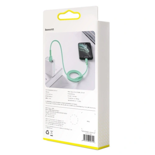 Kup Kabel Lightning USB Baseus Silika Gel, 2.4A, 1m (zelený) - BSU1540GRN - {ean13} - Sklep Home Screen