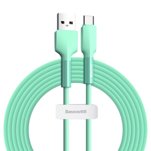 Kup USB-C kábel Baseus szilikon, 2A, 2m (zöld) - BSU1542GRN - {ean13} - Sklep Home Screen