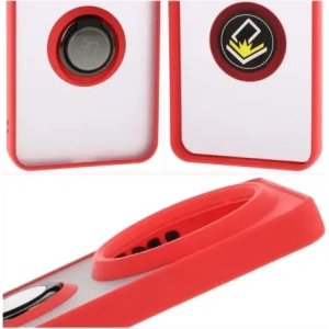 Kup Etui z uchwytem na palec Bizon Case Hybrid Ring do Xiaomi 15 Ultra przydymione z czerwoną ramką - BIZ9465 - {ean13} - Sklep Home Screen