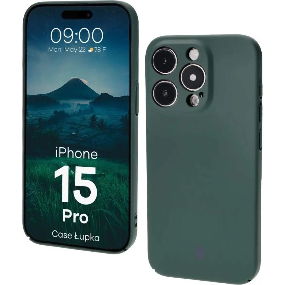 Etui Bizon Case Łupka do Apple iPhone 15 Pro zielone