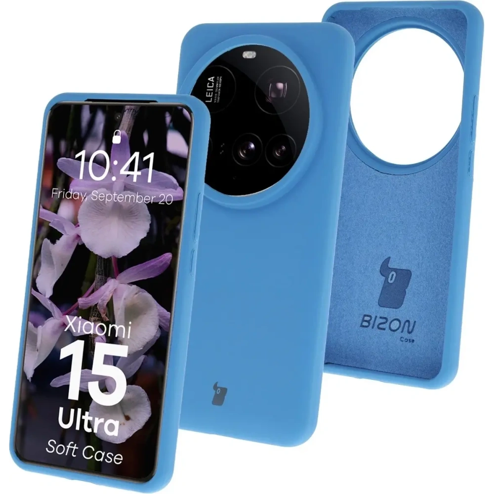 Silikonowe etui Bizon Soft Case do Xiaomi 15 Ultra niebieskie