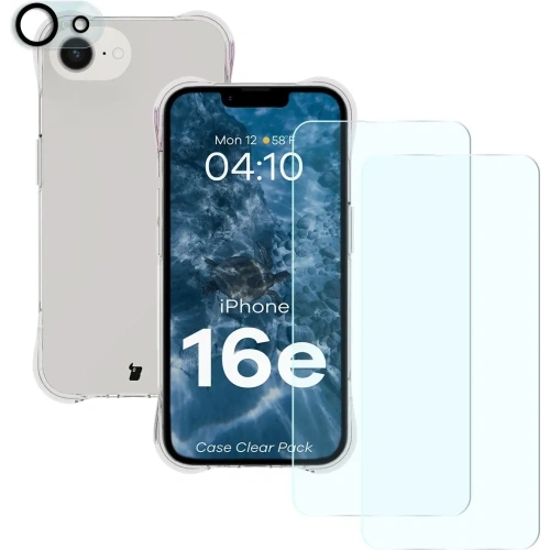 Kup Bizon Case Clear Pack cu 2x sticlă securizată + protecție pentru lentile Apple iPhone 16e - BIZ9470 - {ean13} - Sklep Home Screen