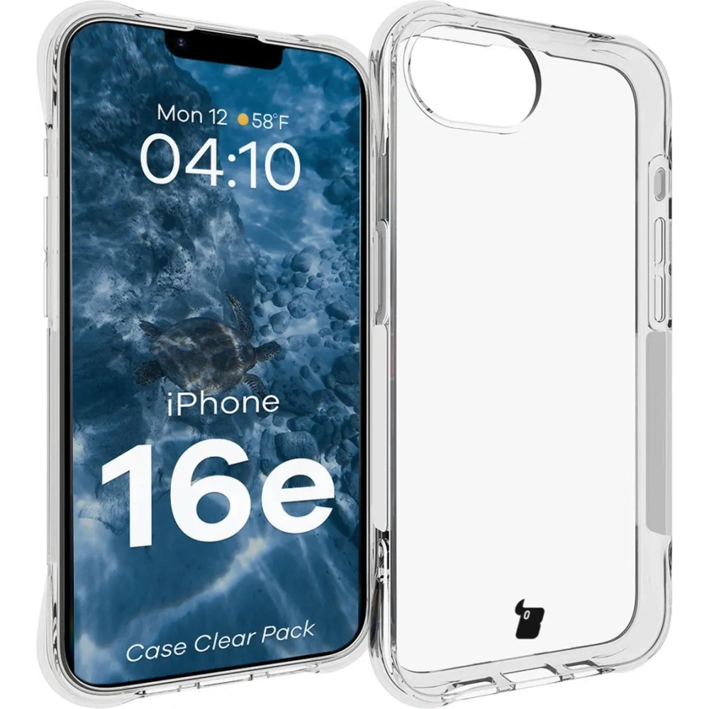 Etui + 2x szkło na ekran + 1x szkło na obiektyw Bizon Case Clear Pack do Apple iPhone 16e