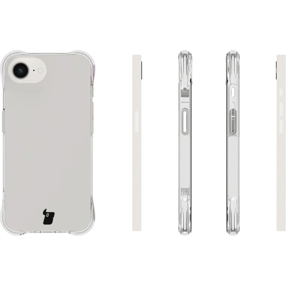 Etui + 2x szkło na ekran + 1x szkło na obiektyw Bizon Case Clear Pack do Apple iPhone 16e