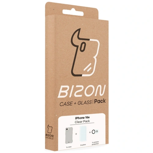 Kup Bizon Case Clear Pack cu 2x sticlă securizată + protecție pentru lentile Apple iPhone 16e - BIZ9470 - {ean13} - Sklep Home Screen