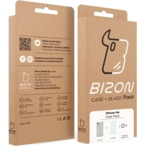 Kup Etui + 2x szkło na ekran + 1x szkło na obiektyw Bizon Case Clear Pack do Apple iPhone 16e - BIZ9470 - {ean13} - Sklep Home Screen