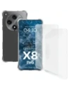Bizon Case Clear Pack Hülle + 2x Displayschutzglas für Oppo Find X8 Pro