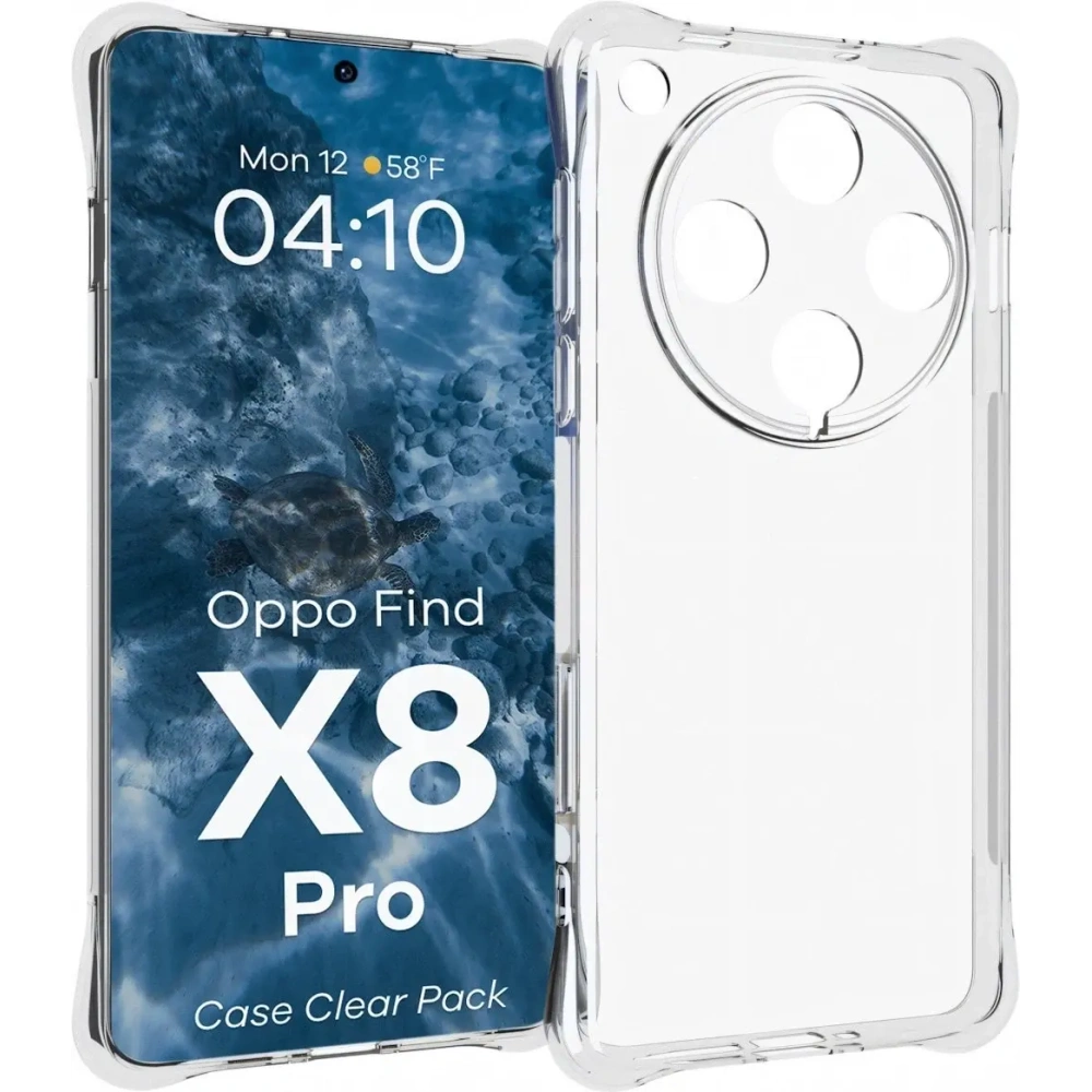 Etui + 2x folia na ekran Bizon Case Clear Pack do Oppo Find X8 Pro
