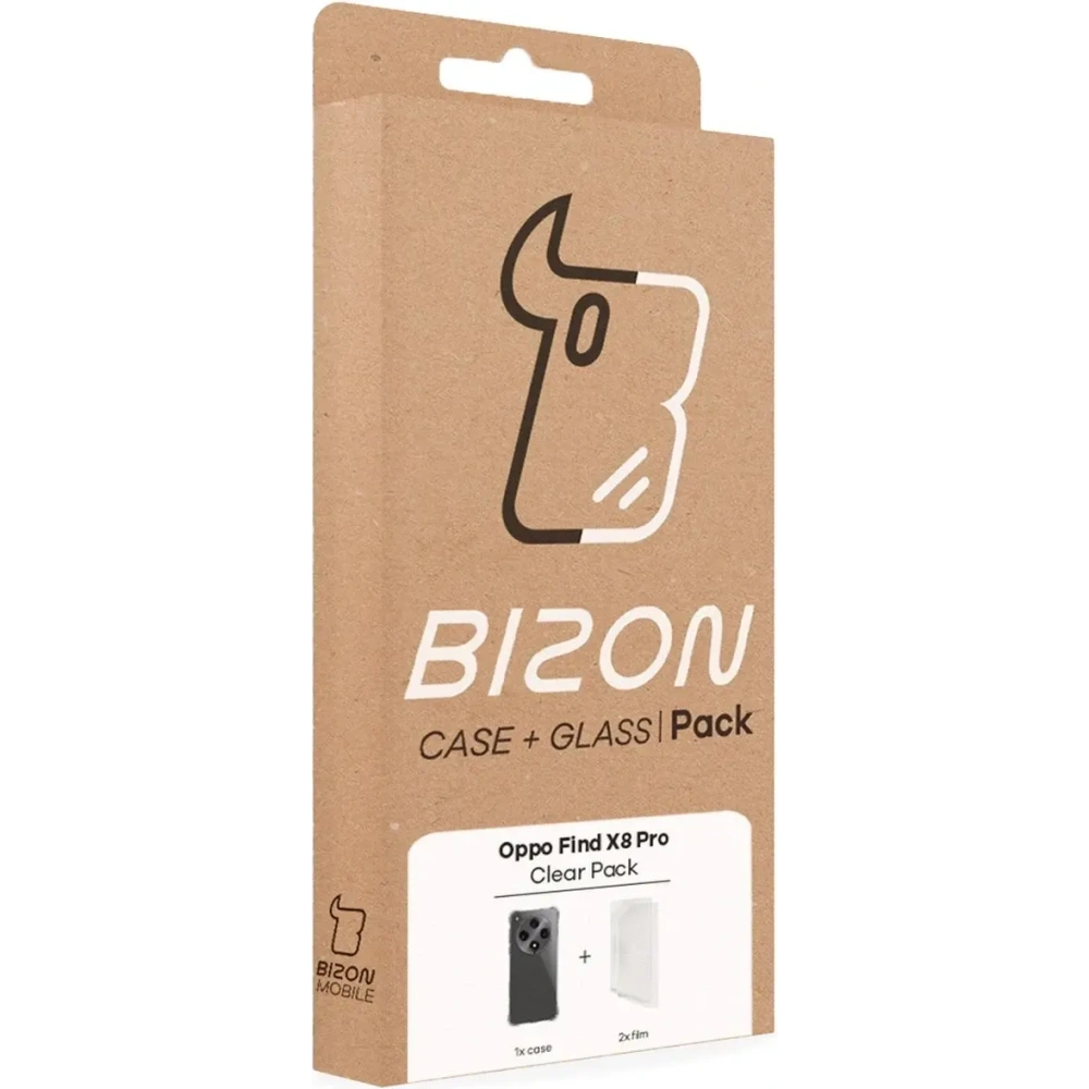 Etui + 2x folia na ekran Bizon Case Clear Pack do Oppo Find X8 Pro