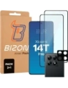 Bizon Edge 2 Pack 2x gehärtetes Glas + 1x Linsenschutz für Xiaomi 14T Pro