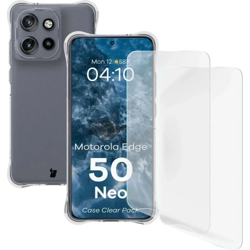 Buy Bizon Case Clear Pack case + 2x screen glass Motorola Edge 50 Neo - BIZ9478 - {ean13} - Home Screen Store Europe