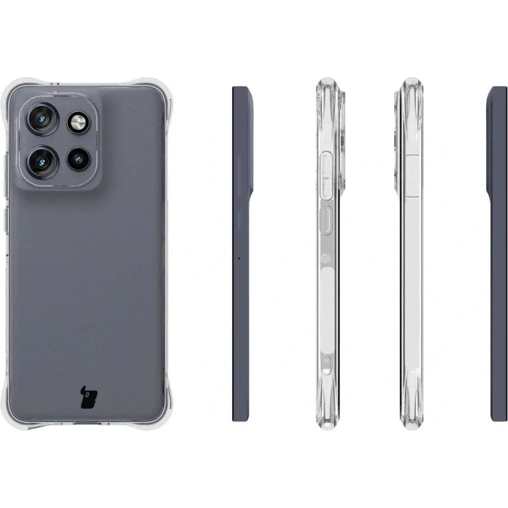 Etui + 2x folia na ekran Bizon Case Clear Pack do Motorola Edge 50 Neo