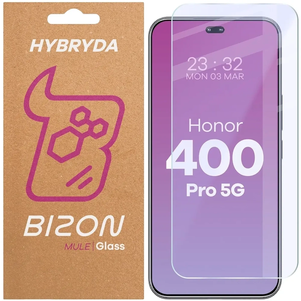 Elastyczne szkło hybrydowe Bizon Glass Mule do Honor 400 Pro