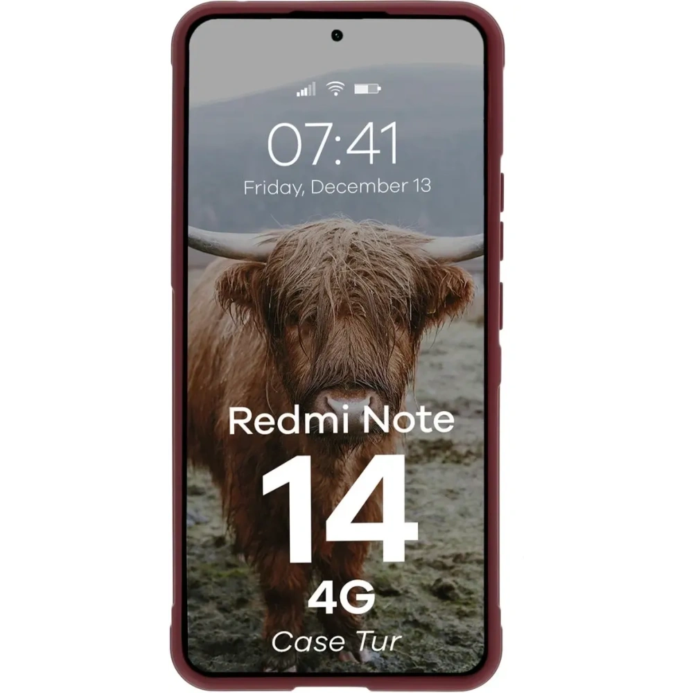 Pancerne etui Bizon Case Tur do Xiaomi Redmi Note 14 4G burgundowe