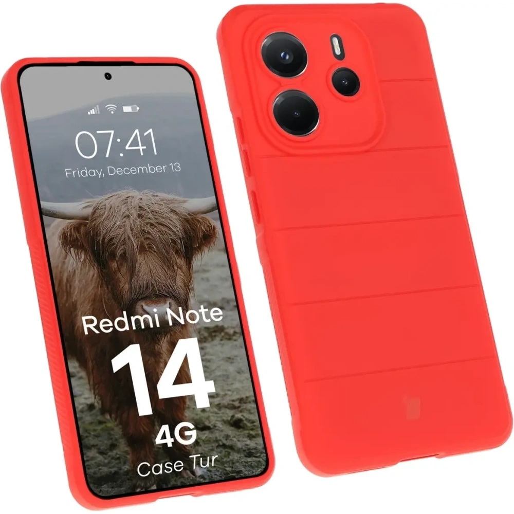 Pancerne etui Bizon Case Tur do Xiaomi Redmi Note 14 4G czerwone