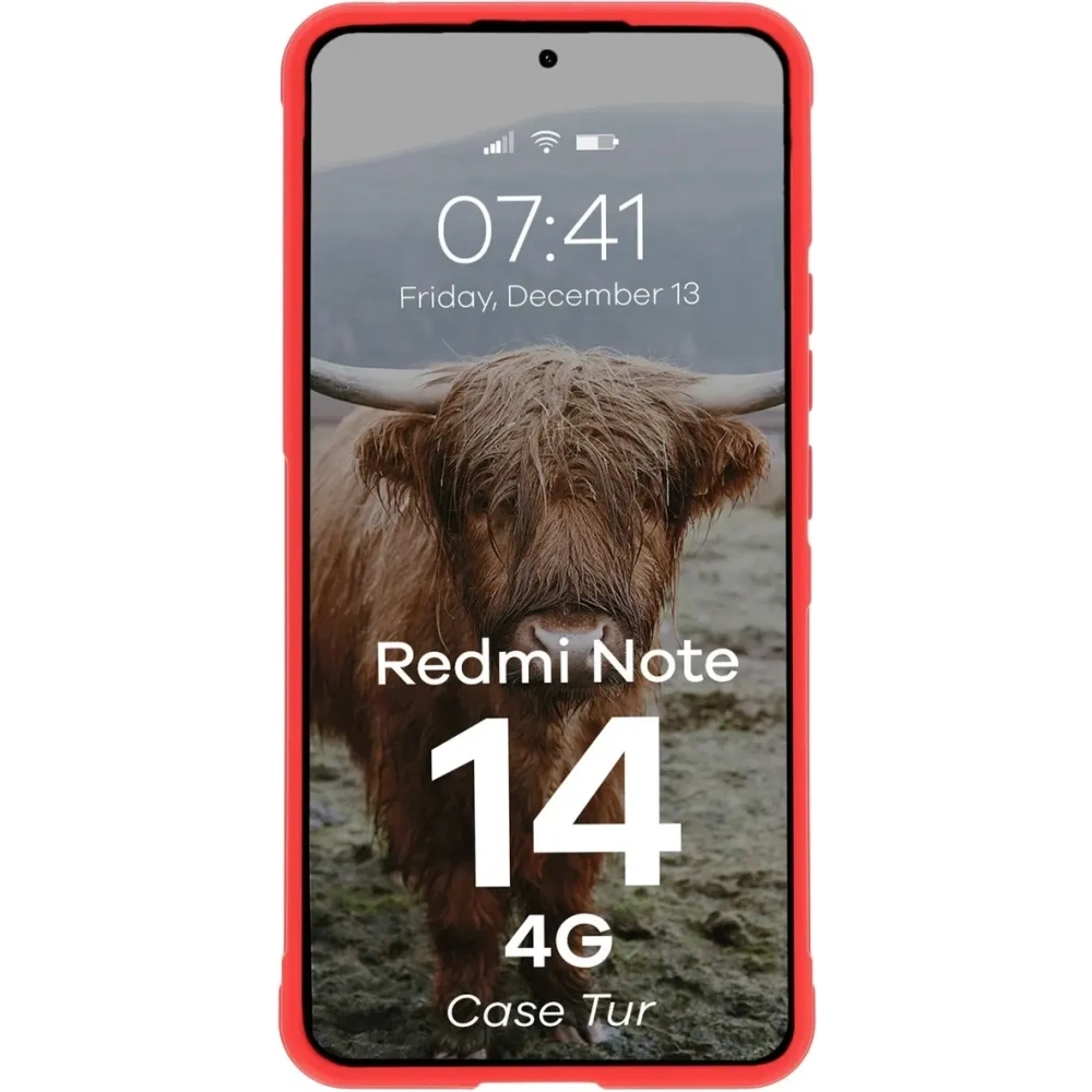Pancerne etui Bizon Case Tur do Xiaomi Redmi Note 14 4G czerwone