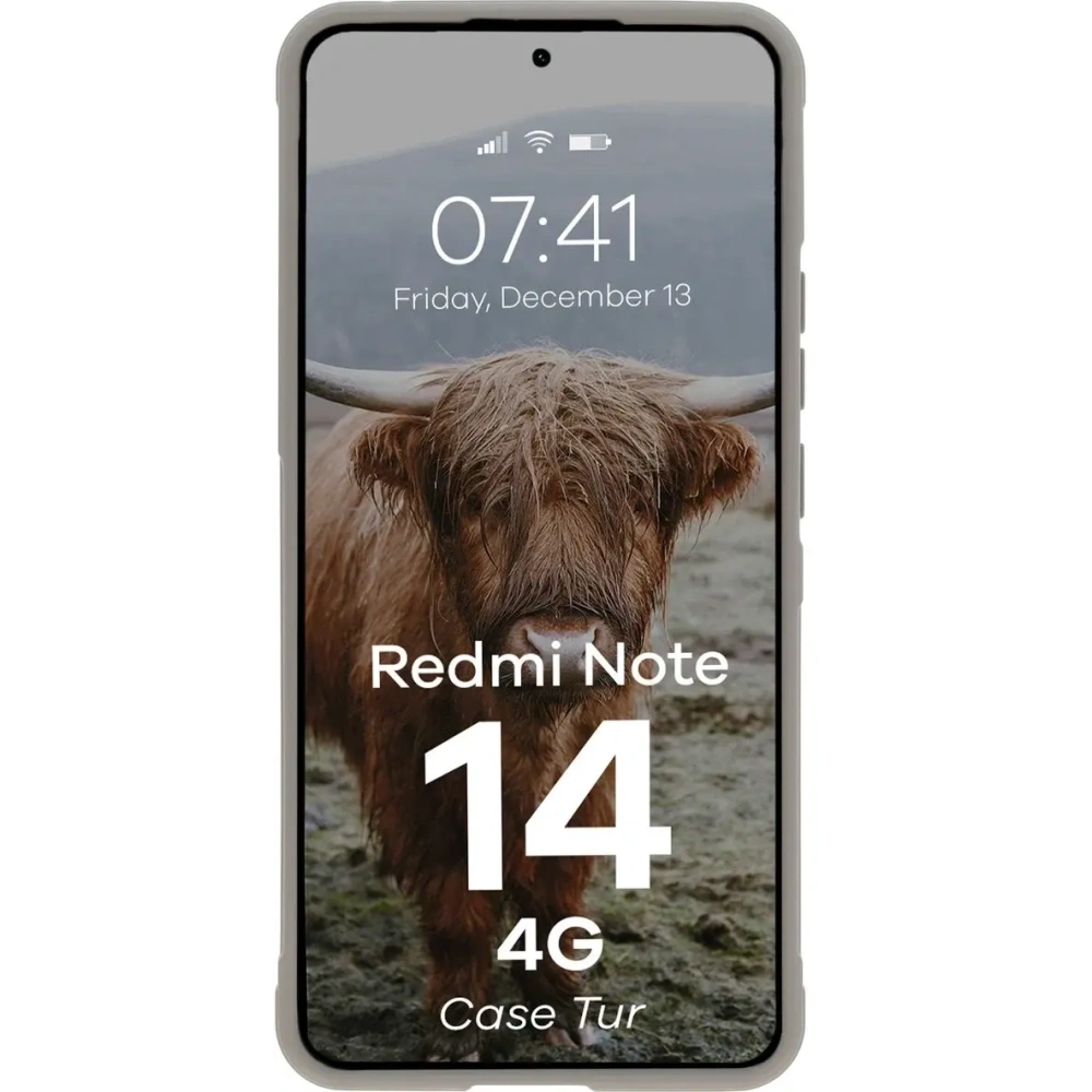 Pancerne etui Bizon Case Tur do Xiaomi Redmi Note 14 4G jasnoszare