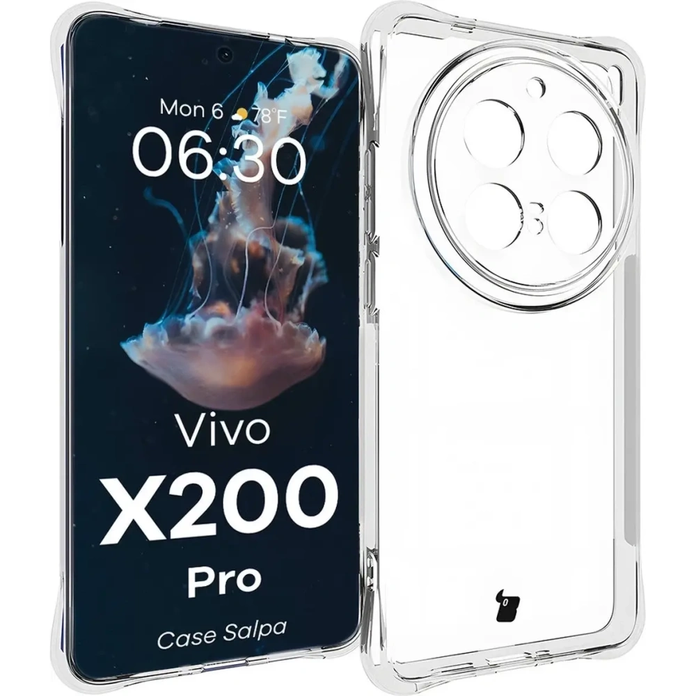 Elastyczne etui Bizon Case Salpa do Vivo X200 Pro przezroczyste