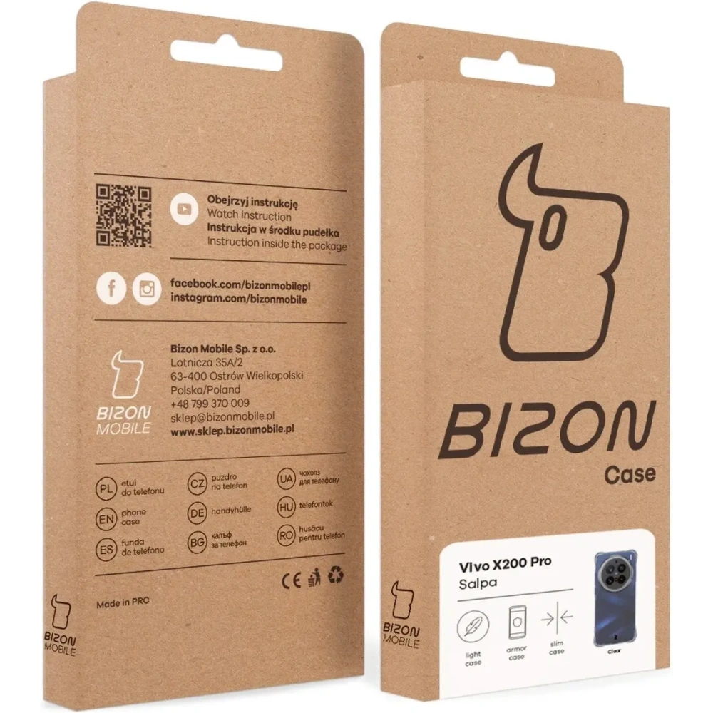 Elastyczne etui Bizon Case Salpa do Vivo X200 Pro przezroczyste