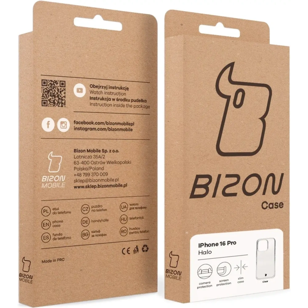 Etui Bizon Case Halo do Apple iPhone 16 Pro przezroczyste