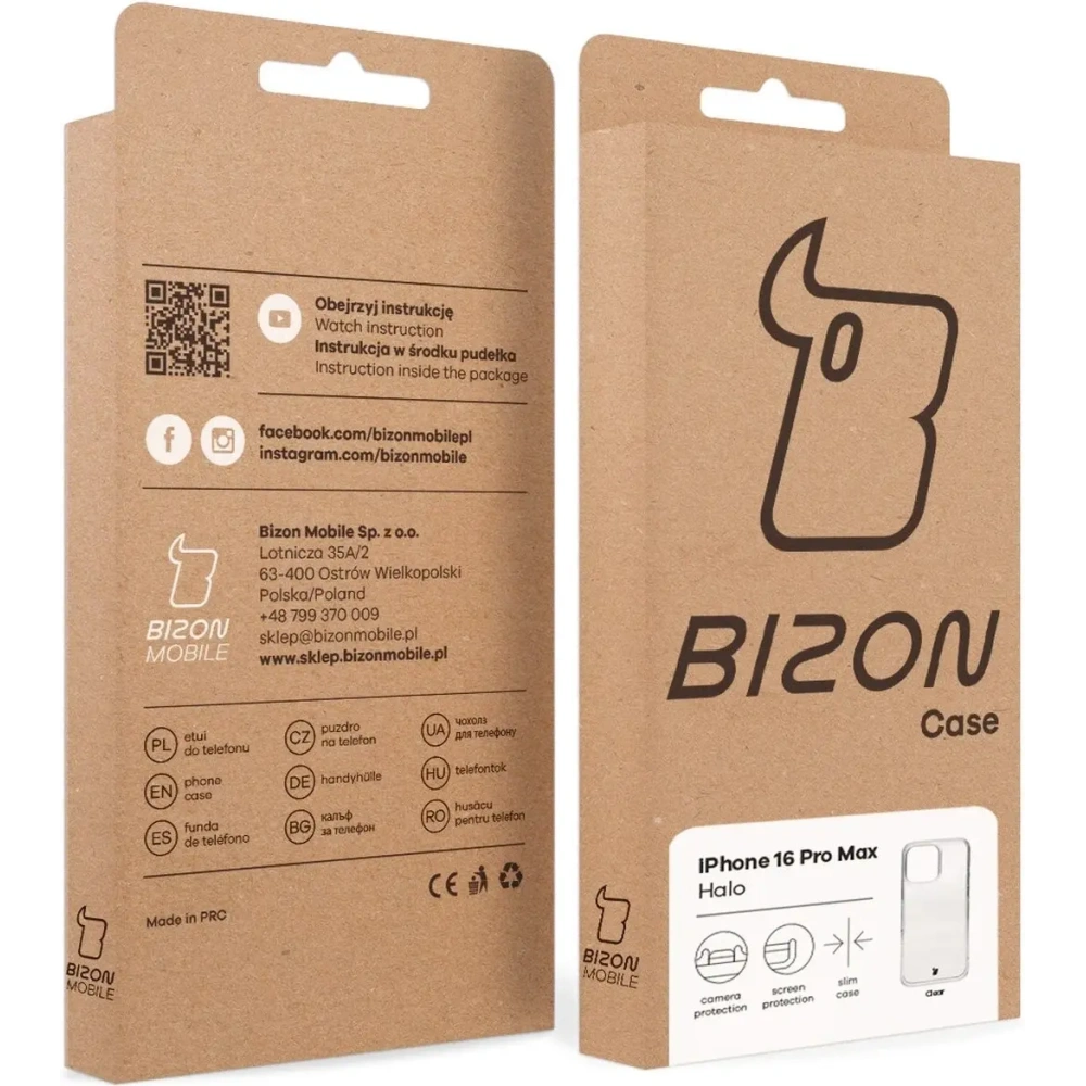 Etui Bizon Case Halo do Apple iPhone 16 Pro Max przezroczyste