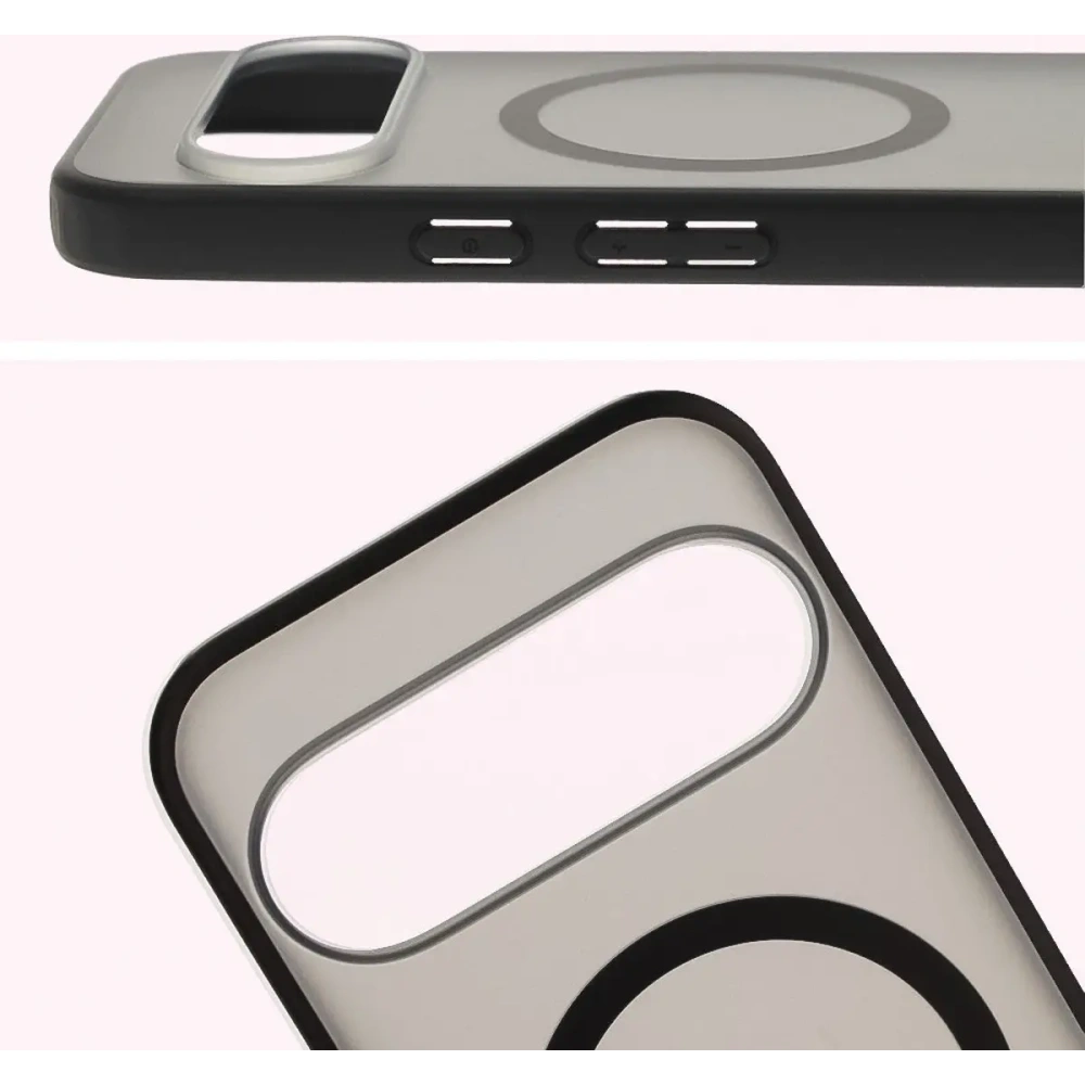 Etui z pierścieniem magnetycznym Bizon Case MatteO do Pixel 10 / 10 Pro przydymione-czarne