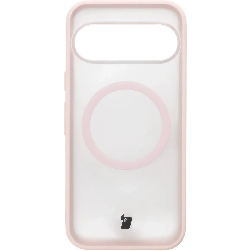 Etui z pierścieniem magnetycznym Bizon Case MatteO do Pixel 10 / 10 Pro przydymione-różowe