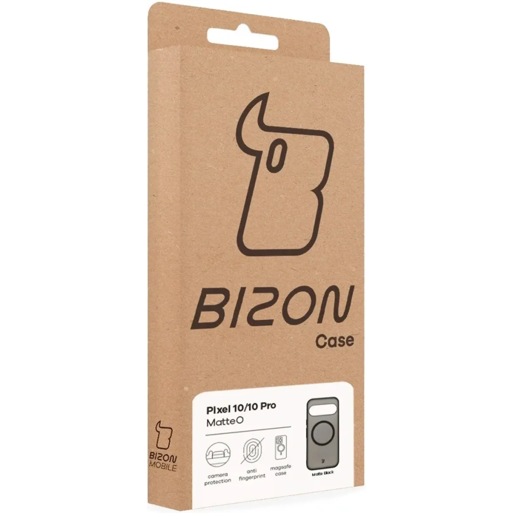 Etui z pierścieniem magnetycznym Bizon Case MatteO do Pixel 10 / 10 Pro przydymione-czarne