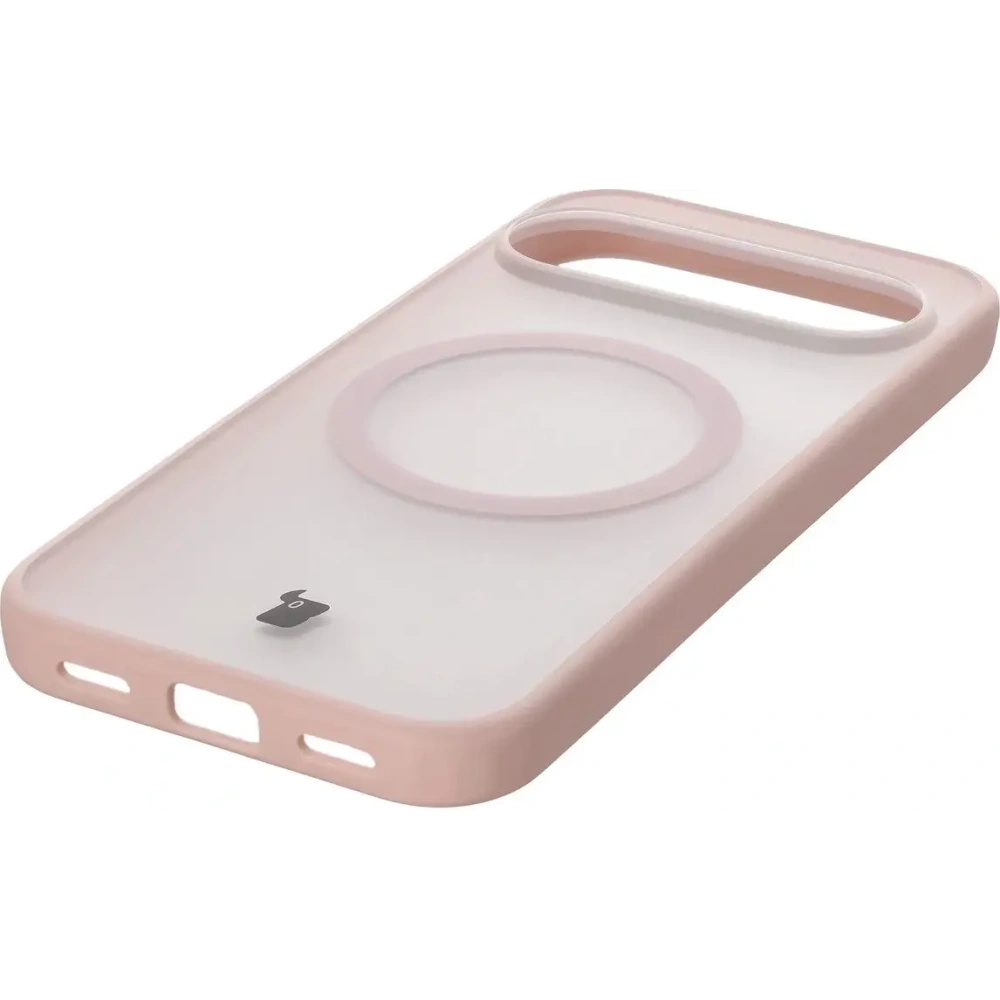 Etui z pierścieniem magnetycznym Bizon Case MatteO do Pixel 10 / 10 Pro przydymione-różowe