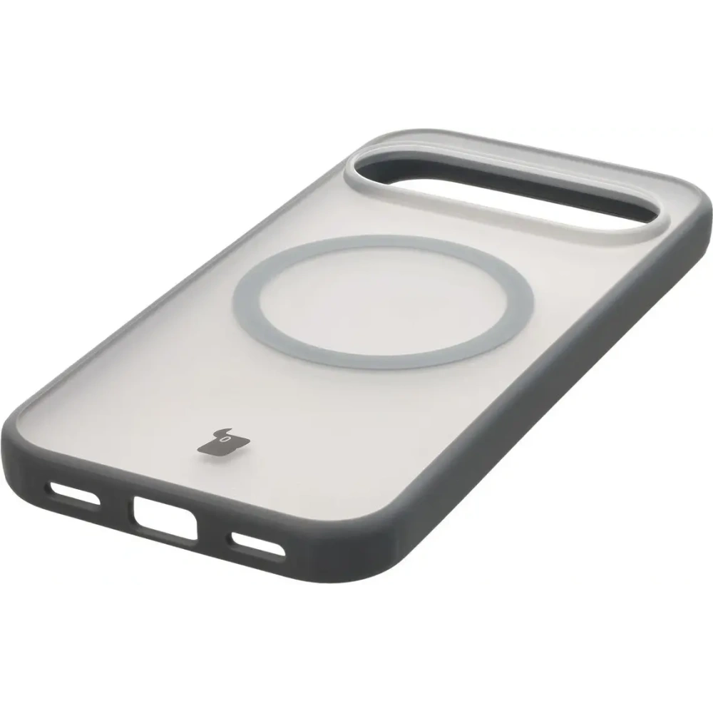 Etui z pierścieniem magnetycznym Bizon Case MatteO do Pixel 10 / 10 Pro przydymione-szare