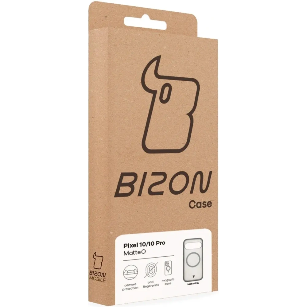 Etui z pierścieniem magnetycznym Bizon Case MatteO do Pixel 10 / 10 Pro przydymione-szare