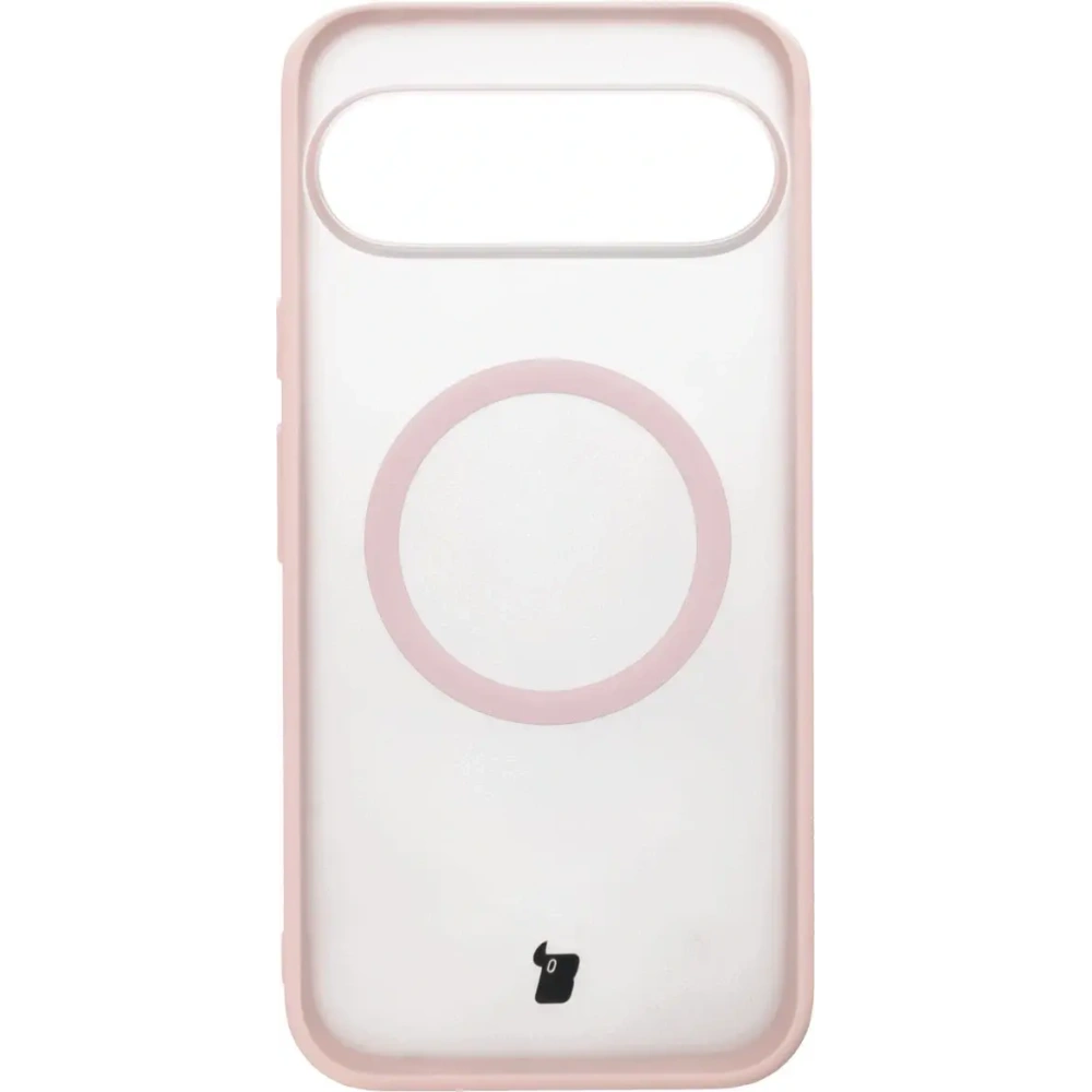 Etui z pierścieniem magnetycznym Bizon Case MatteO do Pixel 10 Pro XL przydymione-różowe