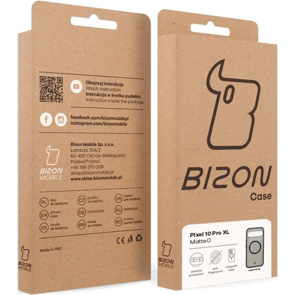 Etui z pierścieniem magnetycznym Bizon Case MatteO do Pixel 10 Pro XL przydymione-czarne
