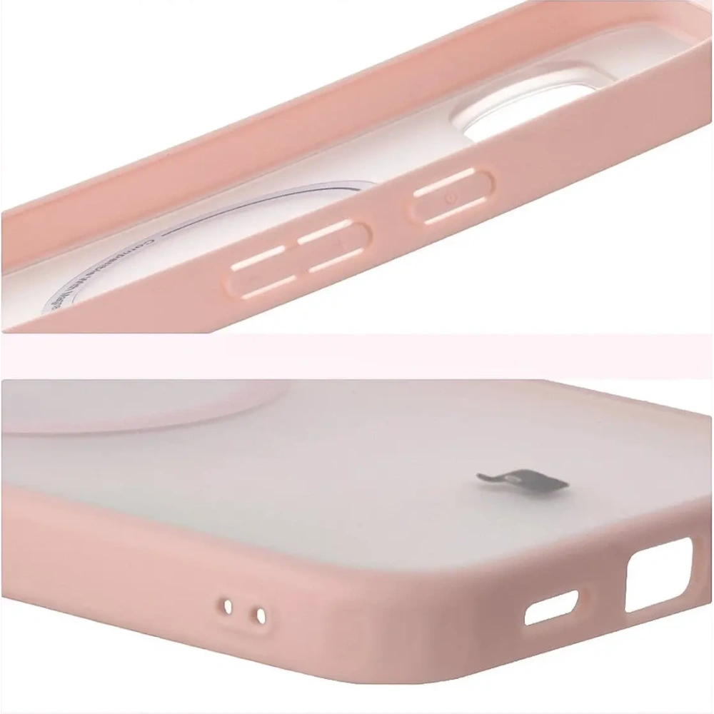 Etui z pierścieniem magnetycznym Bizon Case MatteO do Pixel 10 Pro XL przydymione-różowe